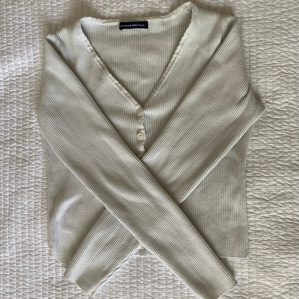 Brandy Melville White button up long sleeve